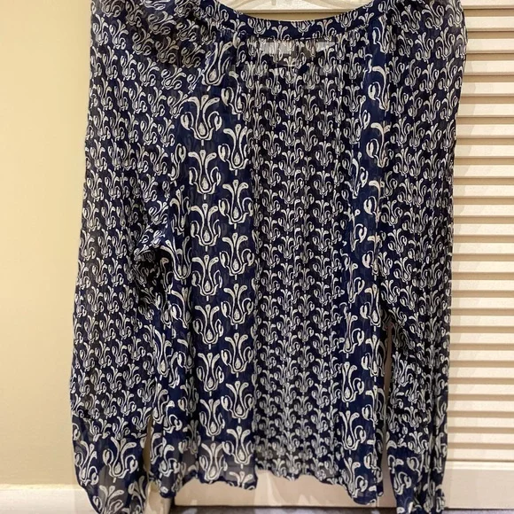 Lucky Brand (John Robshaw) romantic sheer peasant blouse - Picture 3 of 5